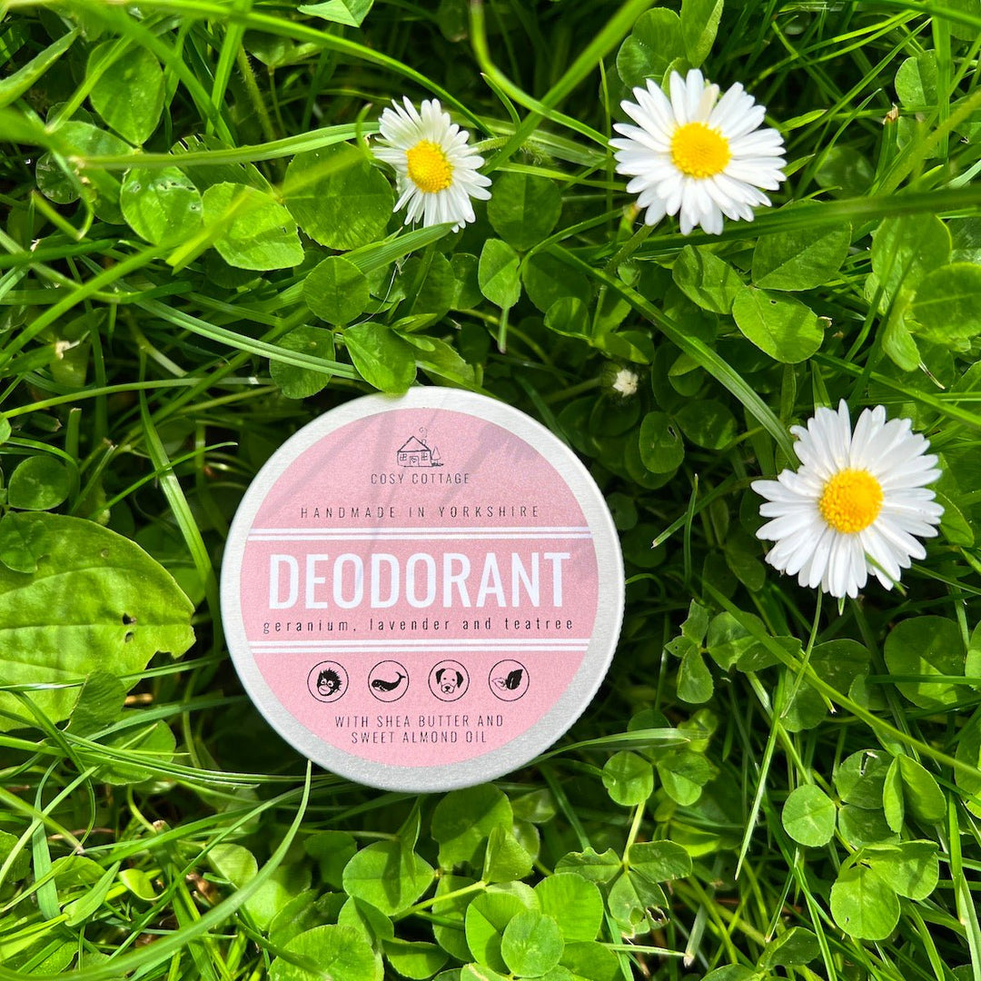 Natural Deodorant With Geranium, Lavender & Tea Tree Essential Oils - spatula available - Cosy Cottage Soap