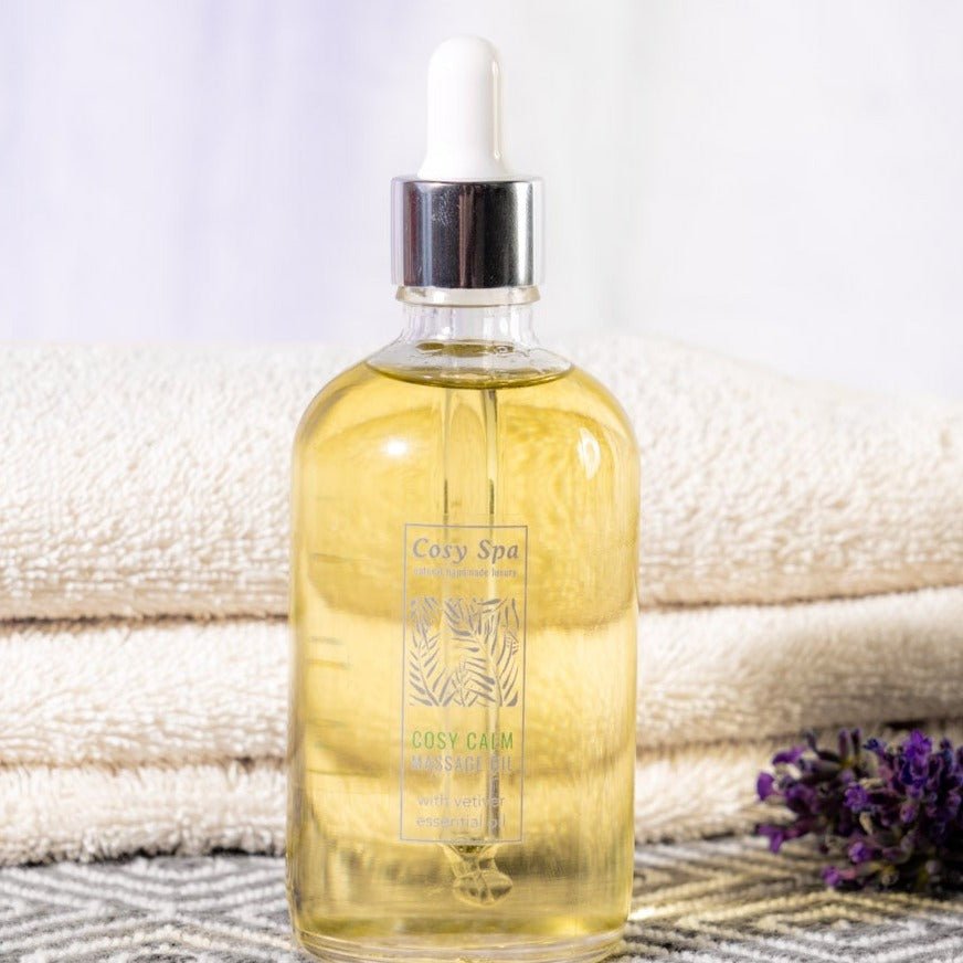 Natural Massage Oils in Two Exclusive Essential Oil Blends - Cosy Cottage Soap
